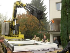 Anlieferung einer Fensterkombination